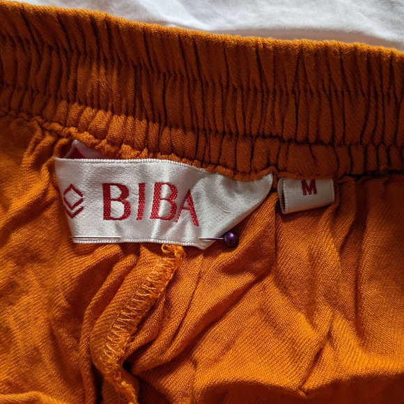 Orange Cropped Wide Leg Culottes - Picture 5 of 6